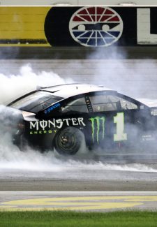 LAS VEGAS, NEVADA - SEPTEMBER 27: Kurt Busch, driver of the #1 Monster Energy Chevrolet, celebrates with a burnout after winning the NASCAR Cup Series South Point 400 at Las Vegas Motor Speedway on September 27, 2020 in Las Vegas, Nevada. (Photo by Chris Graythen/Getty Images)